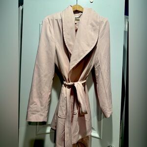 Michael Kors Draped Woven Trench Coat Pink  XL
